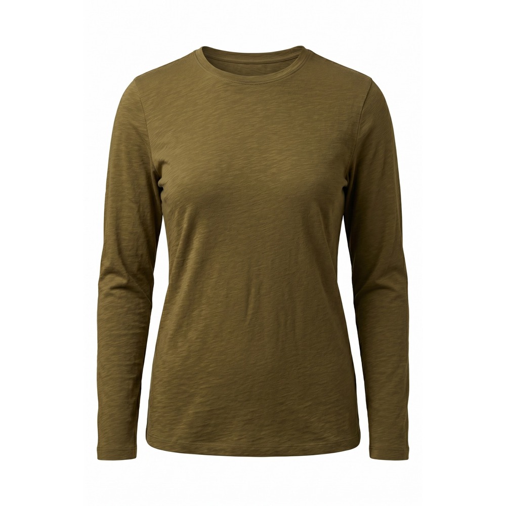 Sonoma Goods For Life Womens XL The Everyday Tee Olive Green Long‎ Sleeve Cotton